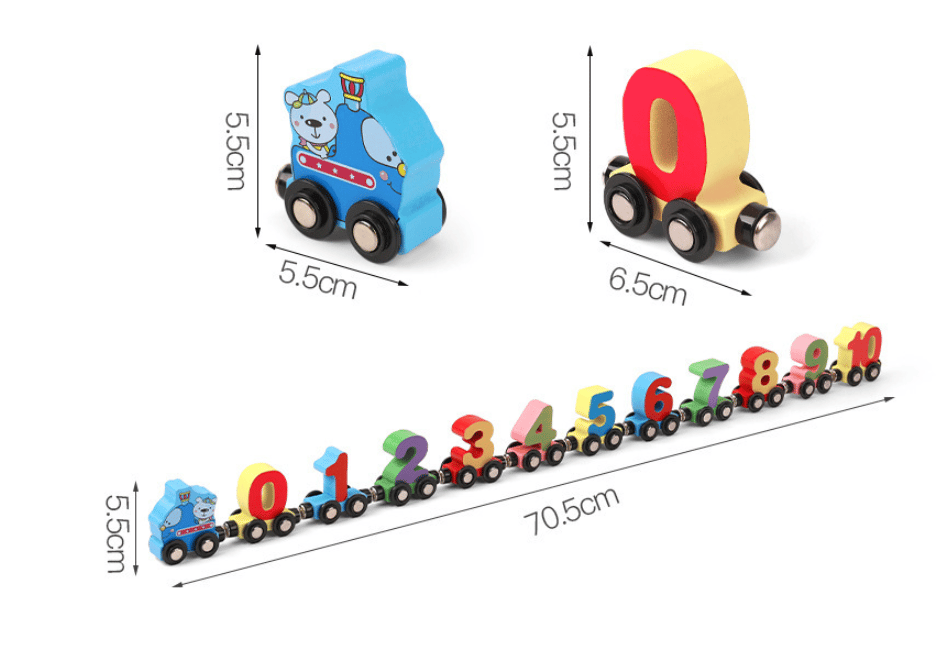 Magnetic Number Train English Letter Building Block Toy