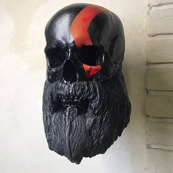 Skull mask motorcycle rider equipped with goggles