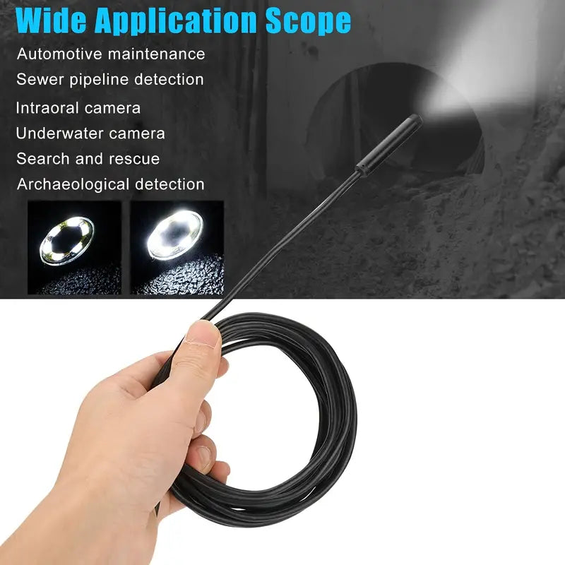 3 In 1 Waterproof Endoscope Camera With Adjustable LED Lights