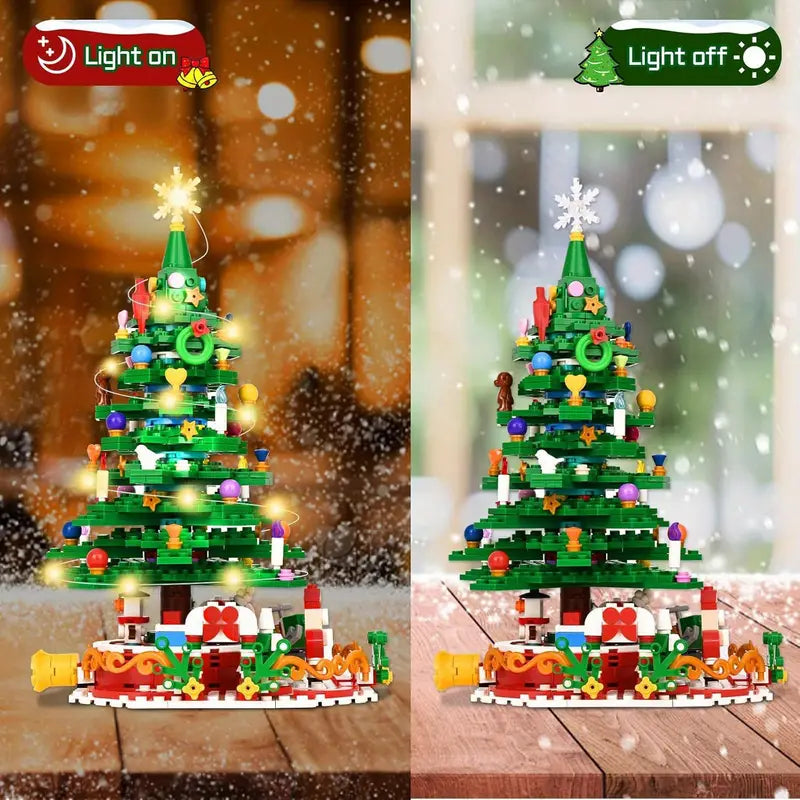 Advent Calendar Christmas Tree Building Kit with Led Light - Ideal Xmas Gift Toy