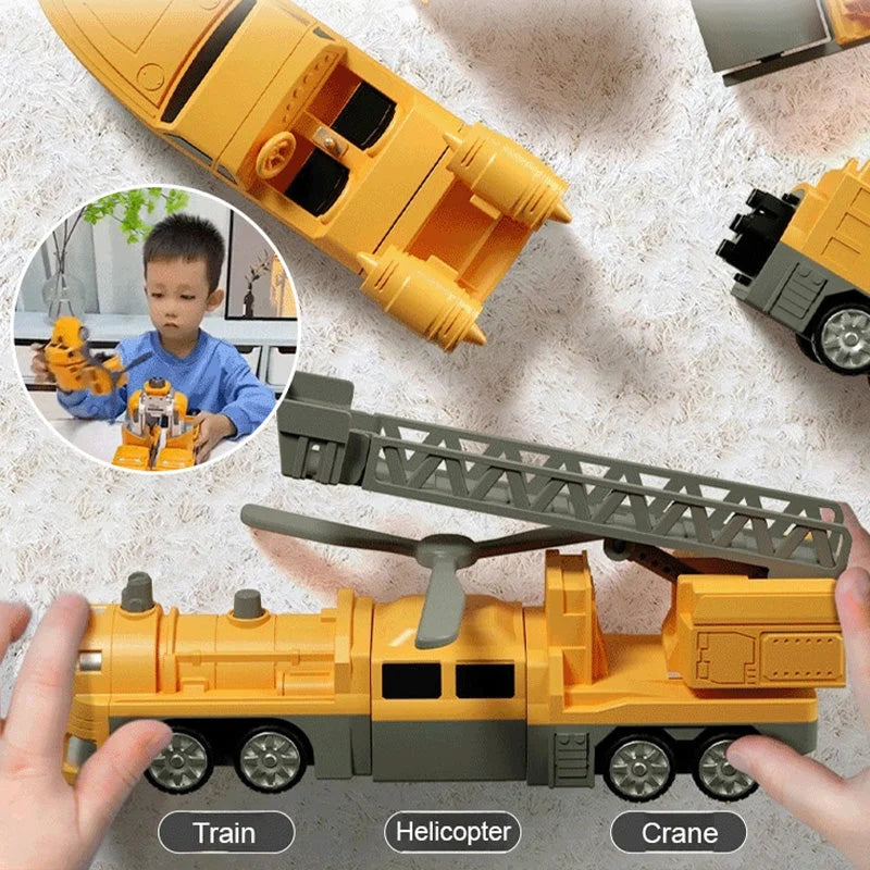 🔥Magnetic Transform Engineering Car Assembled Toys