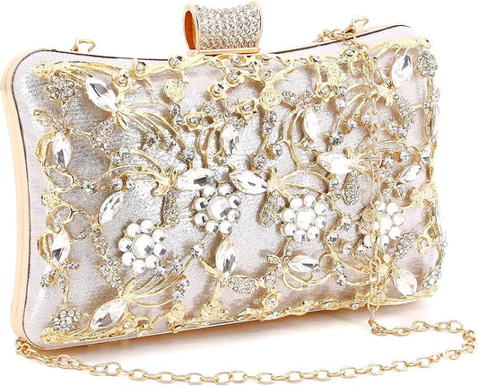 Elegant Rhinestone Dinner Clutch Women Luxury Brand Party Chain Messenger Bag