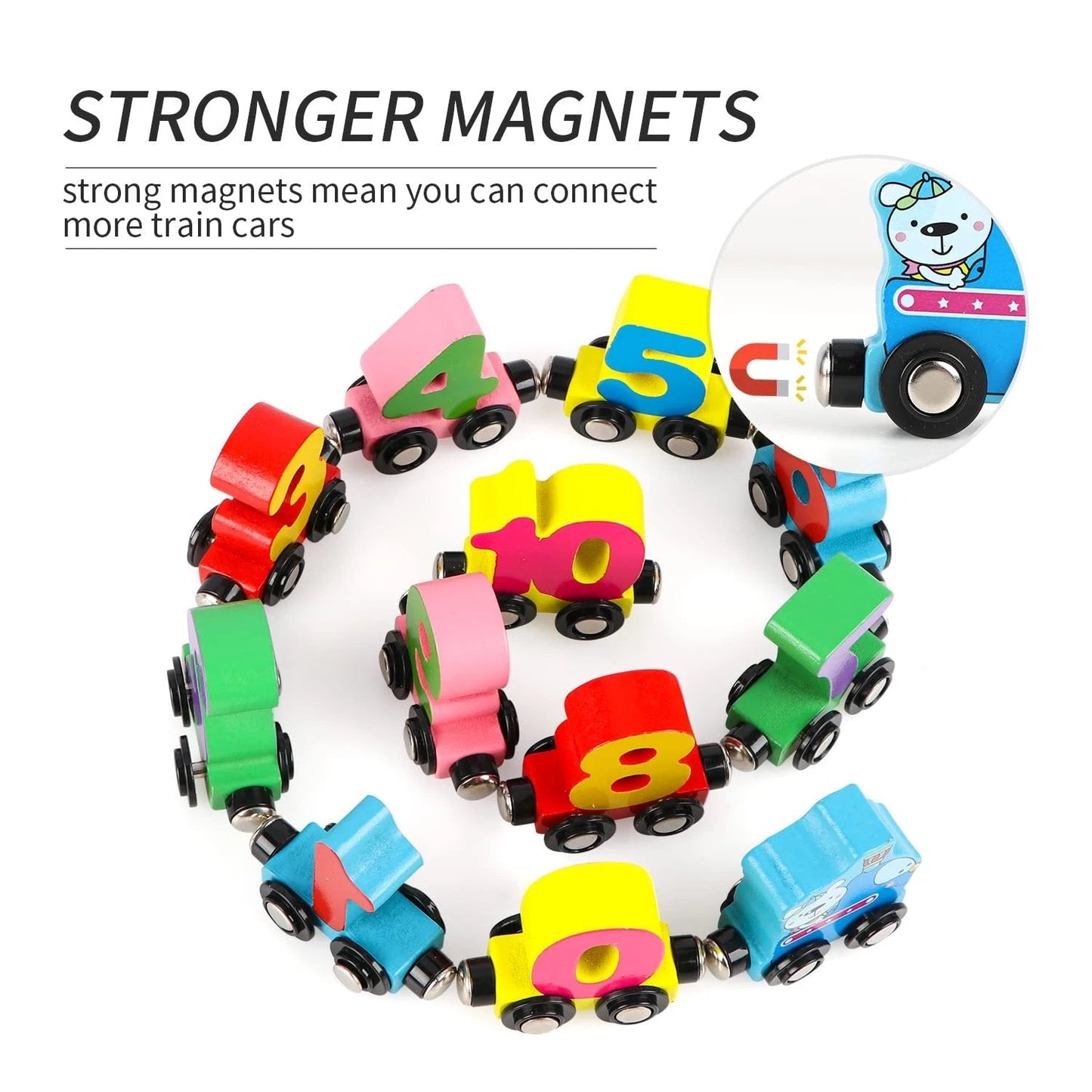 Magnetic Number Train English Letter Building Block Toy