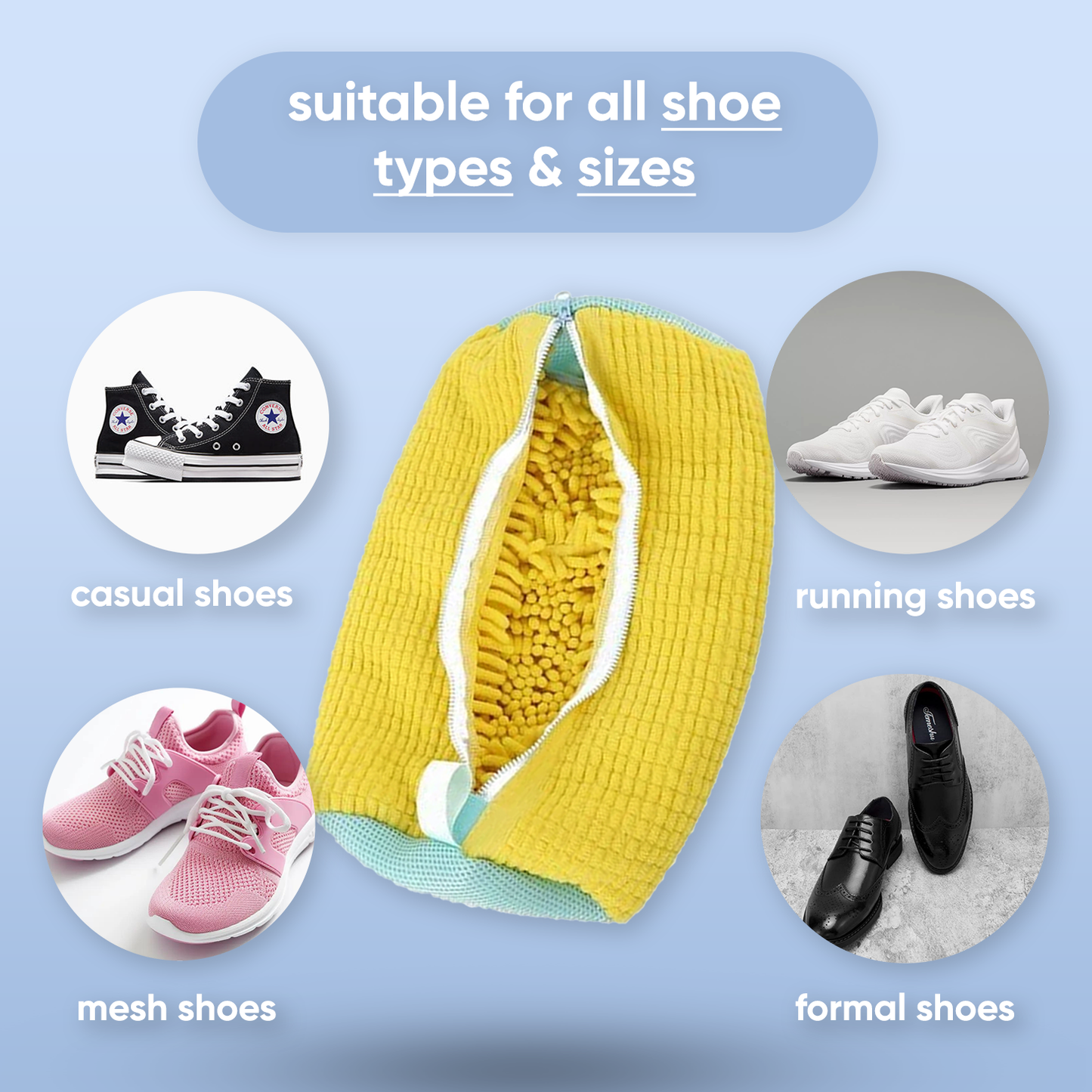 Shoes Laundry Bag Shoe Wash Bag For Washing Machine Reusable Zipper Shoe Washing Bag Sneaker Tennis Shoe Cleaner Kit Remove Dirt